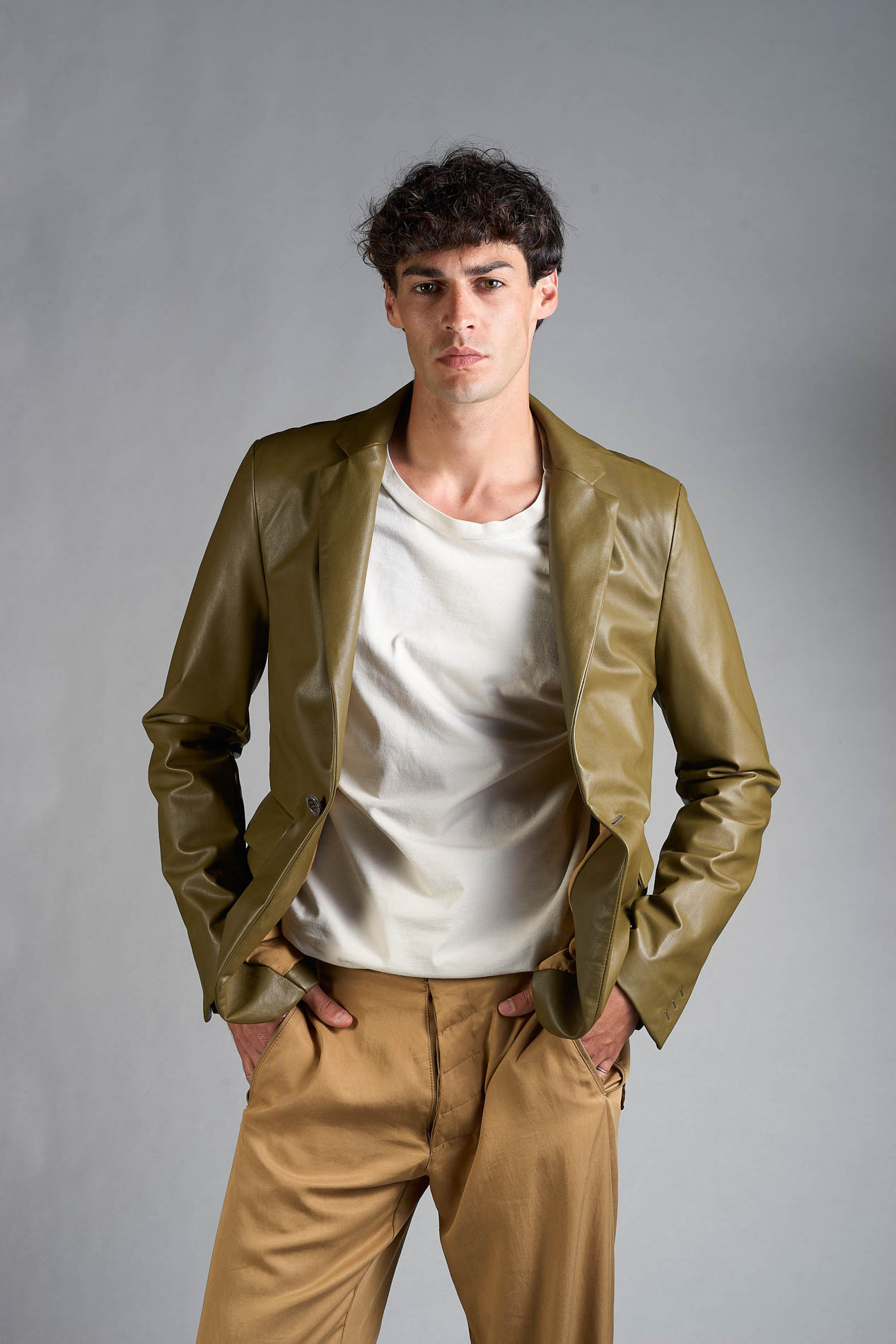 DANIELE BASTA LEATHER AND SILVER JACKET
